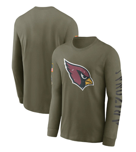 Men's Arizona Cardinals 2022 Olive Salute to Service Long Sleeve T-Shirt